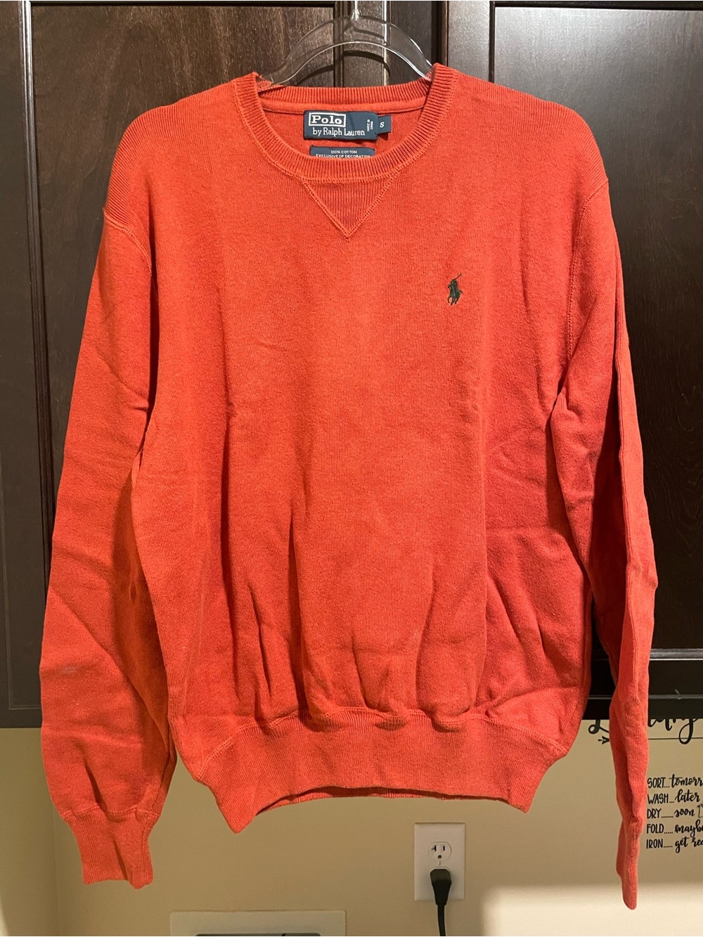 Vintage Y2K Polo Ralph Lauren Burnt Orange Crewneck Sweatshirt Small